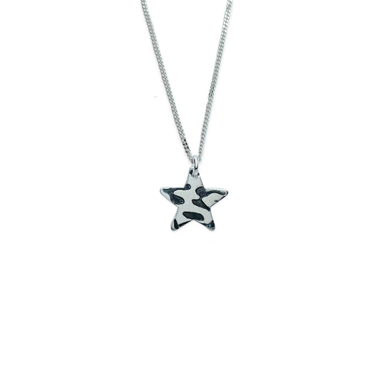 Star necklace leopard print sterling silver